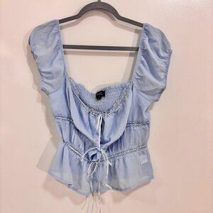 Blue Lace Blouse Size L
